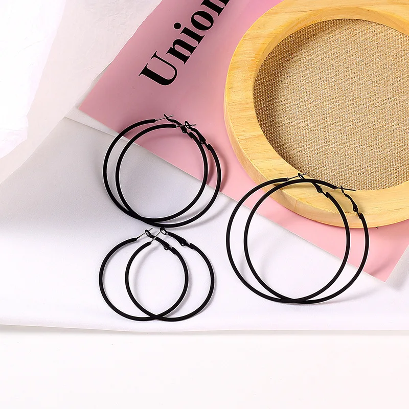 Fashionable Jewelry Diamond Thick Earrings Large Rhinestone Hoop Earrings Big Circle Oversized Diamond Hoop Earrings