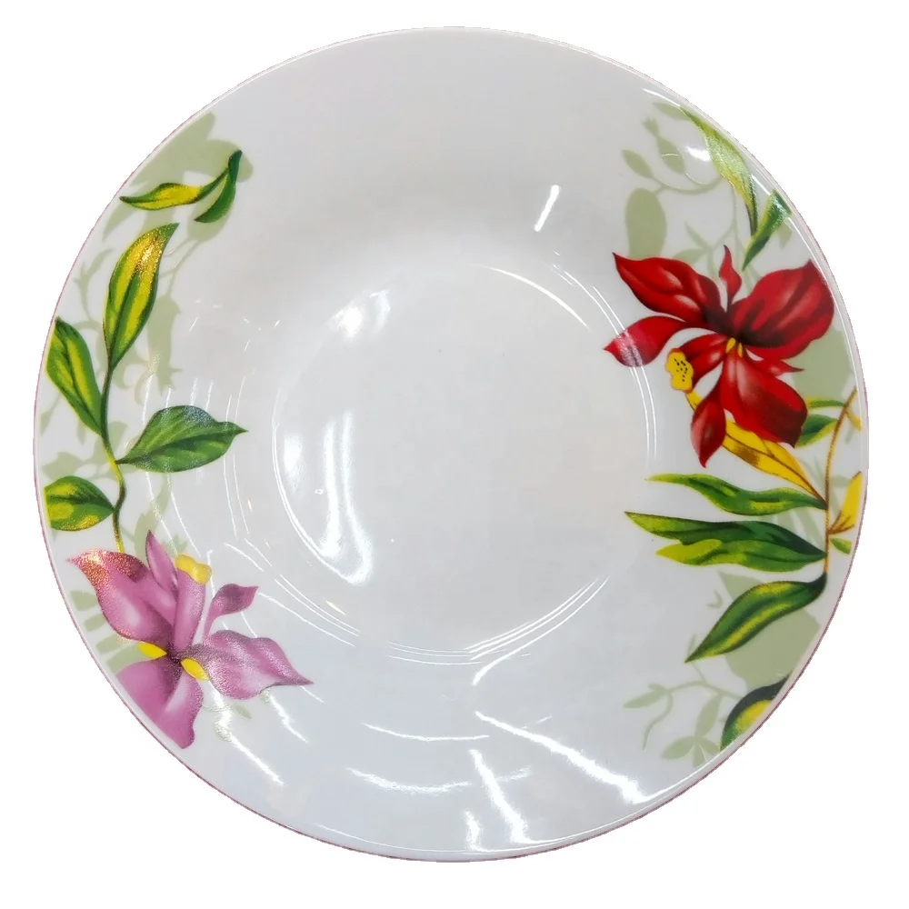 ceramic soup plate deep plate,Wholesale factory price custom design white porcelain round 9 inch soup plate