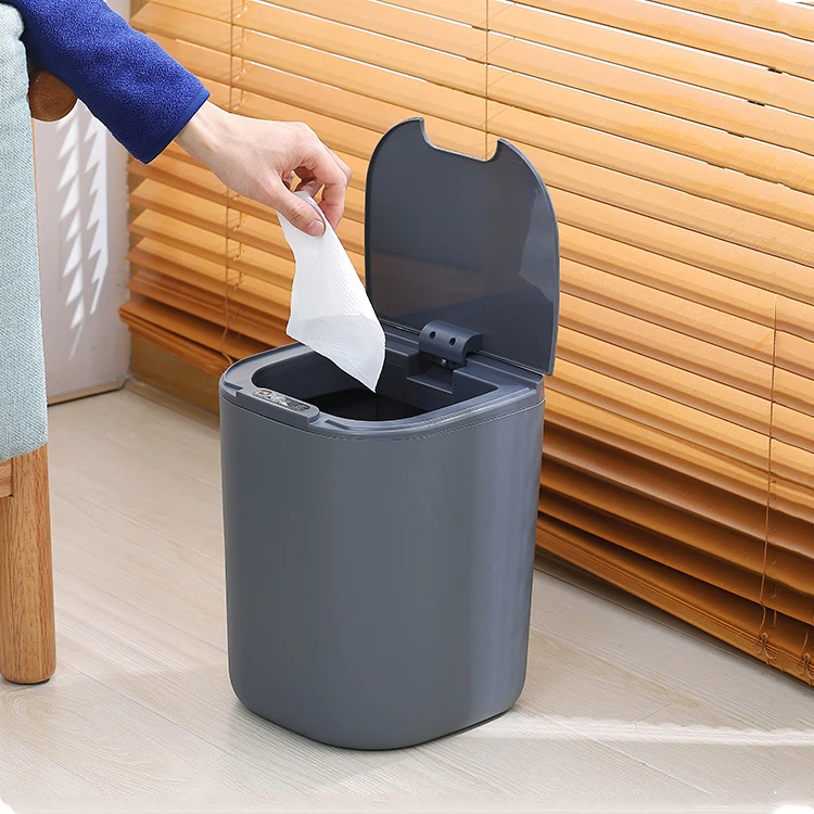 16L Intelligent Automatic Touch-Free Rectangular Rechargeable Dustbin Smart Waste Bins Trash Can