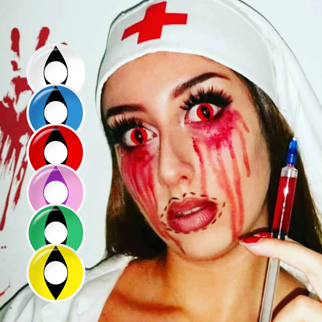 Pesyeche yearly Halloween contact lens cosplay red vampire eye contact lenses anime contact lenses