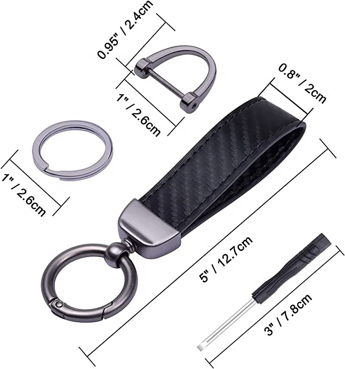 Custom Logo High Quality Luxury Craft Car Key Pendant Parts Black Microfiber Leather Western Keychain