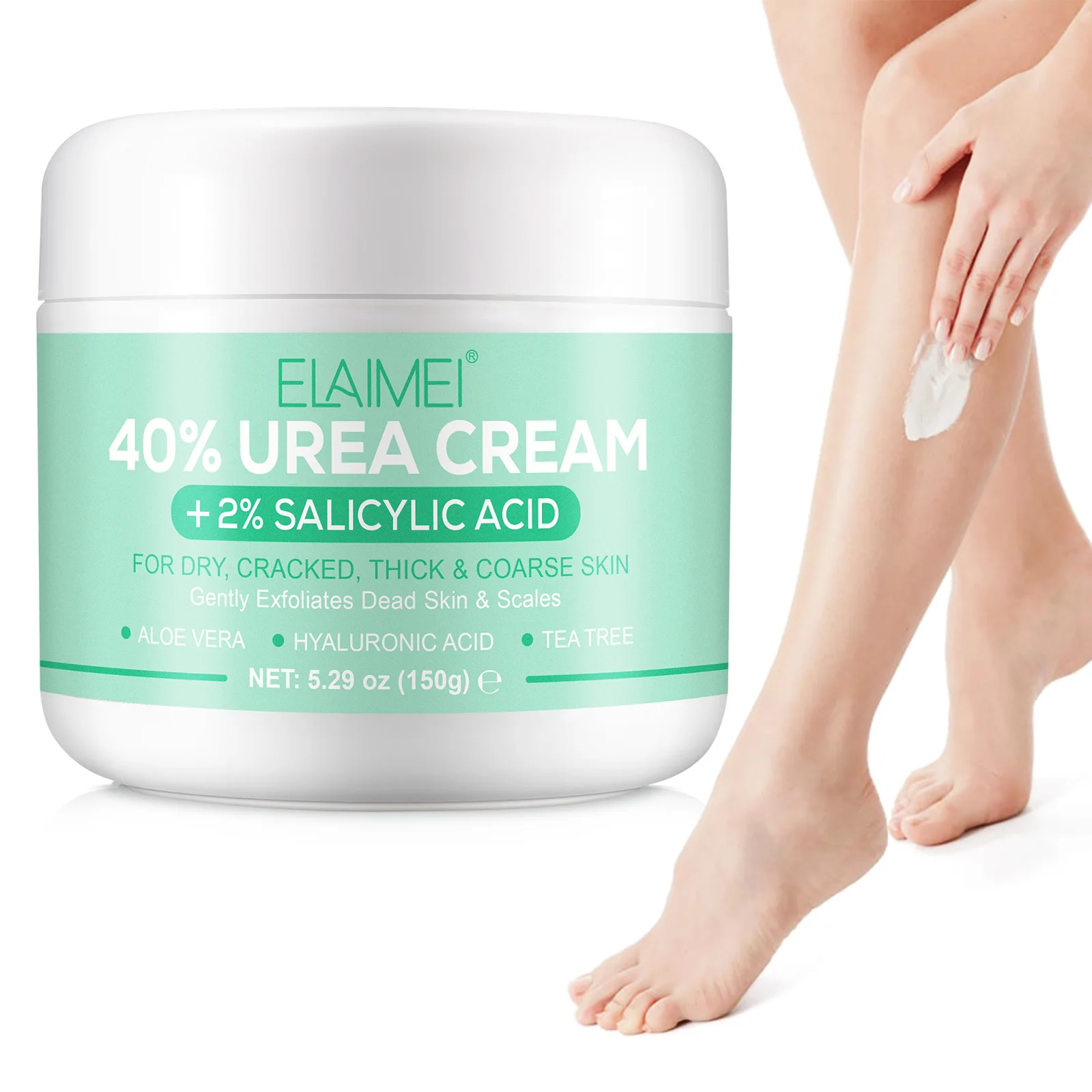 ELAIMEI foot skin care custom logo exfoliation 150g moisturizing body urea skin cream 2% salicylic acid urea 40% foot cream