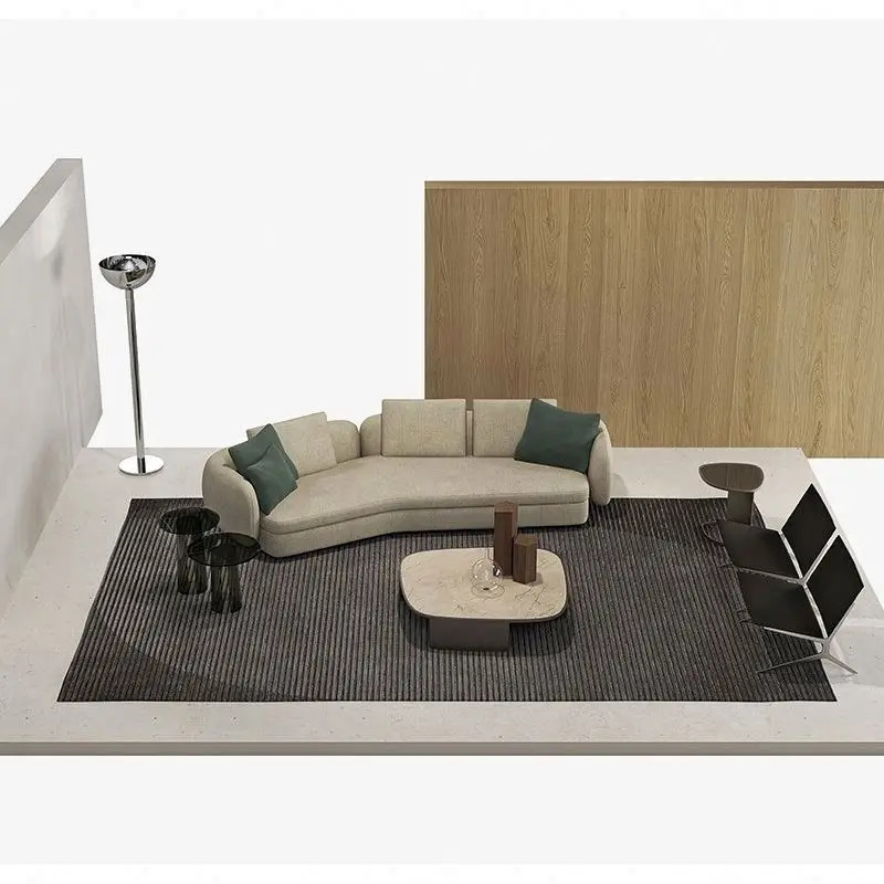 Foshan factory custom made high end luxury home villa fabric sofa furniture set for living room