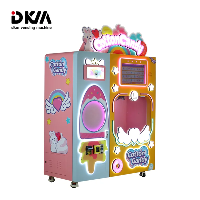 DKM Hot Selling Commercial Robot Fully Automatic Sugar Cotton Candy Floss Vending Machine