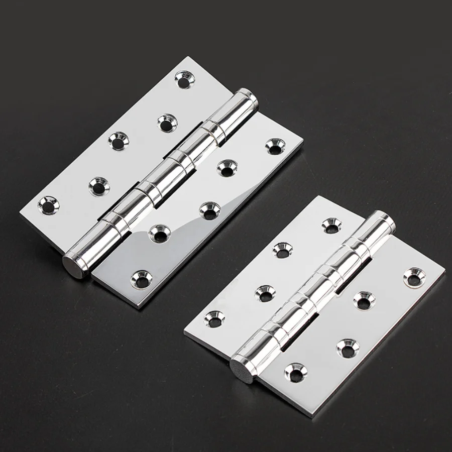 Luxury 304 Stainless steel  Wooden Door Lock Handle Hinges thickness bearing 4 inch Mute Hinge