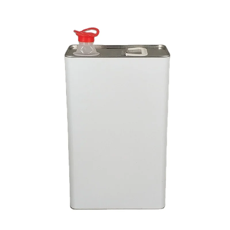 5L oblong f-style tin can for oil, rectangular paint can, lubricant oil metal containers with plastic spout lid