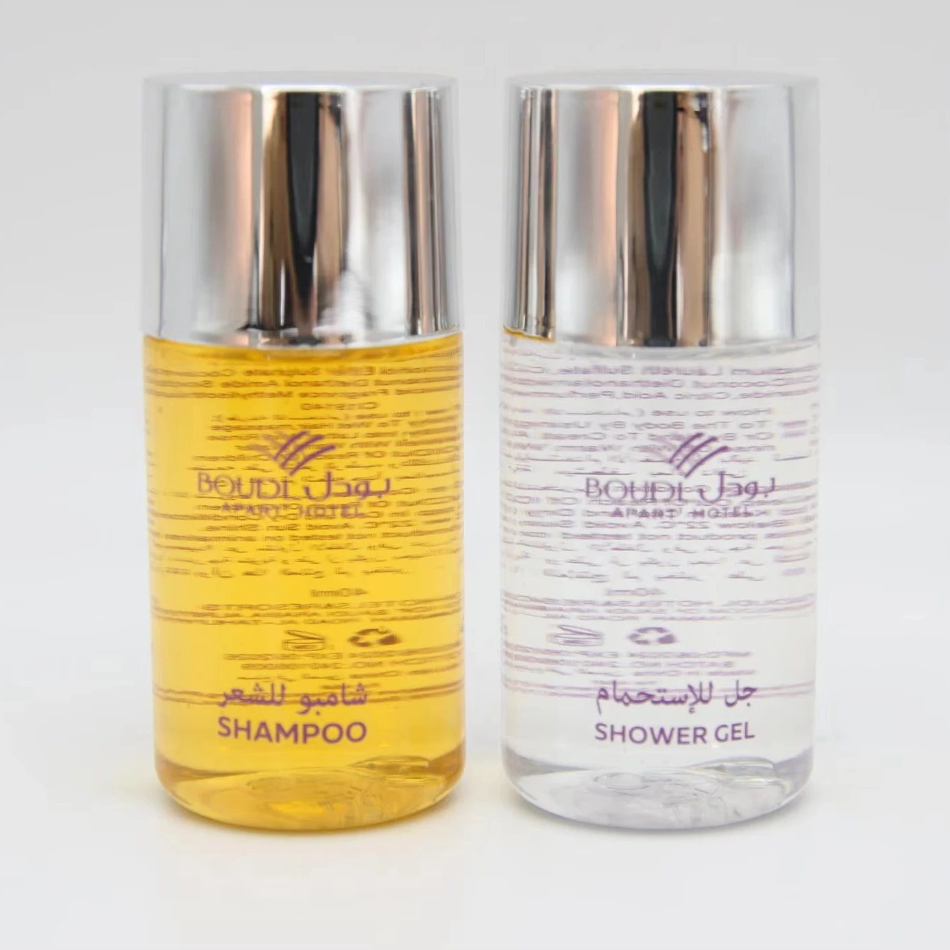 Custom Brand Disposable Hotel Bathroom Amenities 40ml  Shampoo Body Wash Shower Gel
