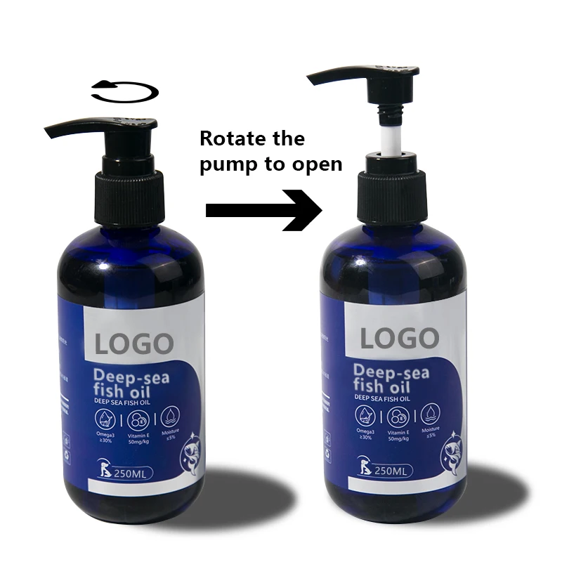 Pets Oil Supplement Custom Liquid Pump Fish Oil Animal Feed Deep Sea Omega 3 Fish Oil For Dogs