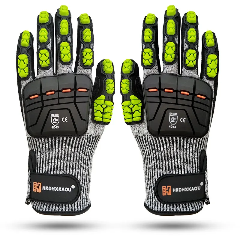 New TPR anti-impact A5 Cut-Resistant Gloves nitrile scrub impregnated rubber work Construction Gloves safety protective gloves