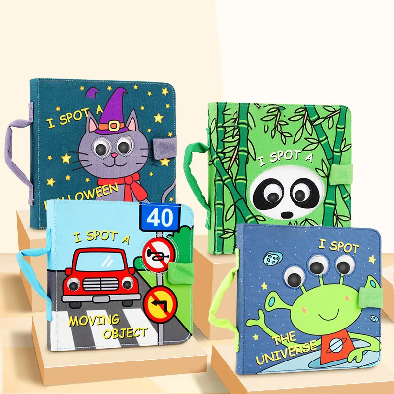 SEEJOYOU Wholesale OEM Early Learning Kids Felt Quiet Book Toy Sensory 3D Fabric  Fun Playing Busy Book