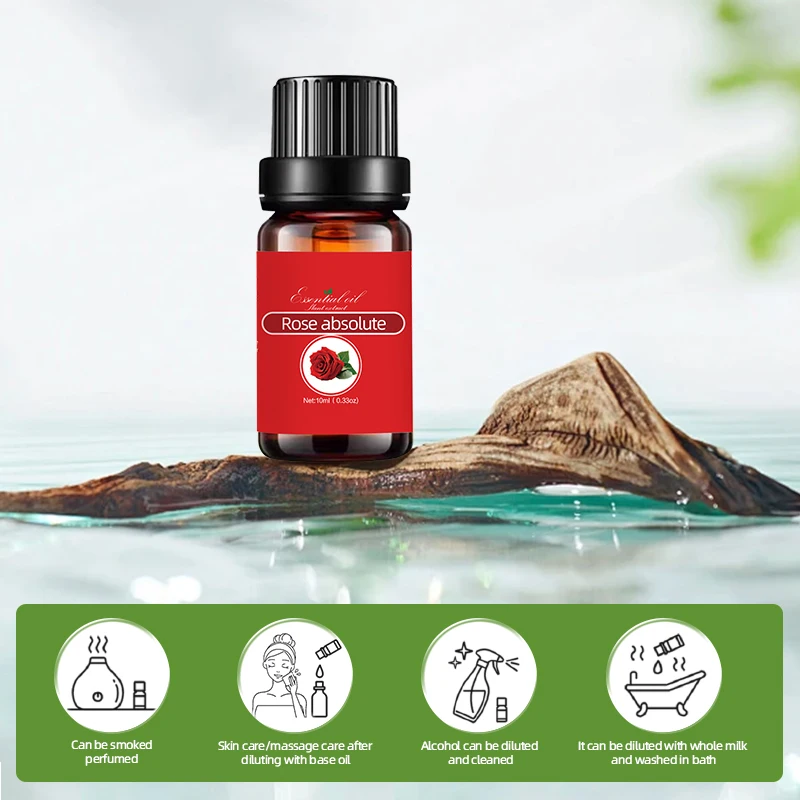 10ml Rose Oil Rose Water Low MOQ Rose Essential Oil for Women Beauty Soap Candle Fragrance Perfume oil