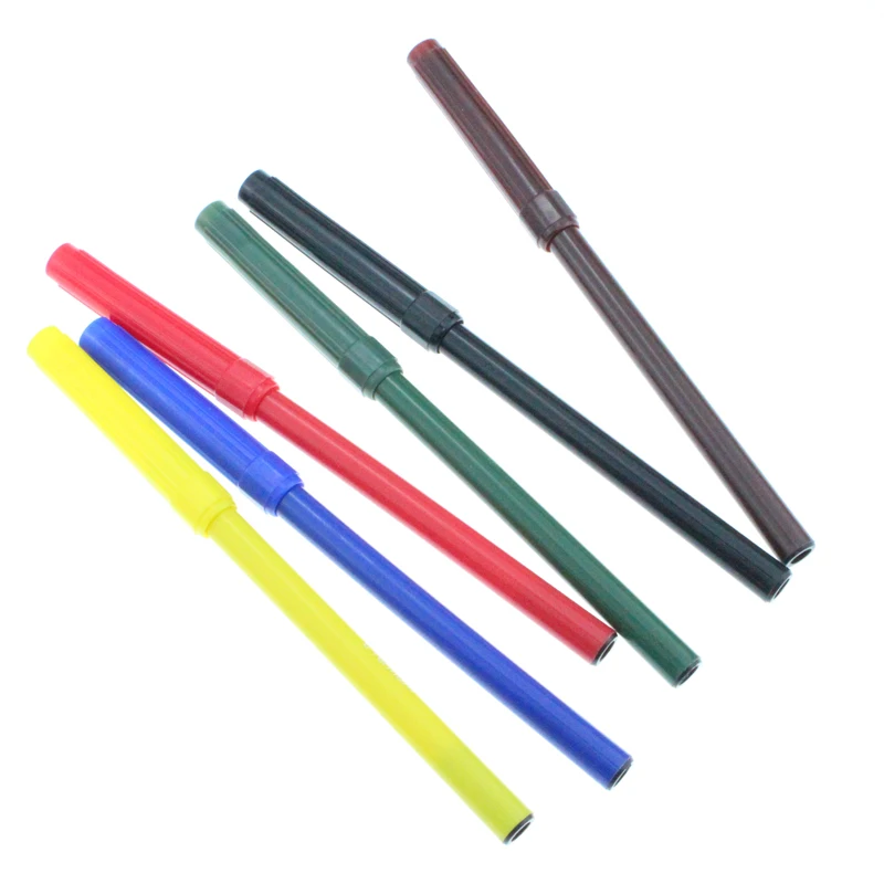 Stationery supplier 6 pcs packed art color markers custom printed fineliner felt tip color marker pens