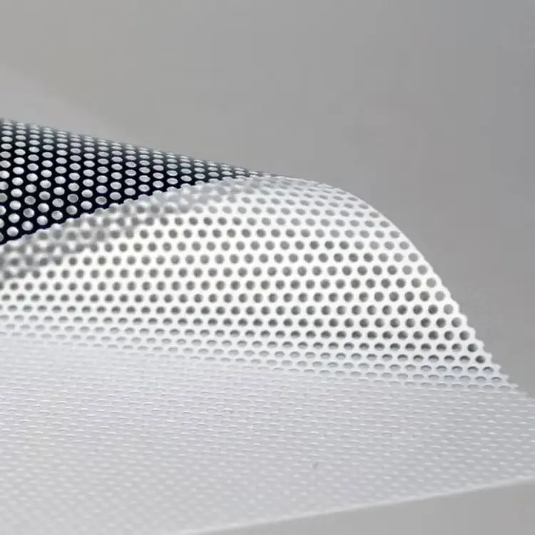 Perforated Vinyl Window Film Covering One Way Vision Sticker Building Window Film Self Adhesive One Way Vision Vinyl Roll
