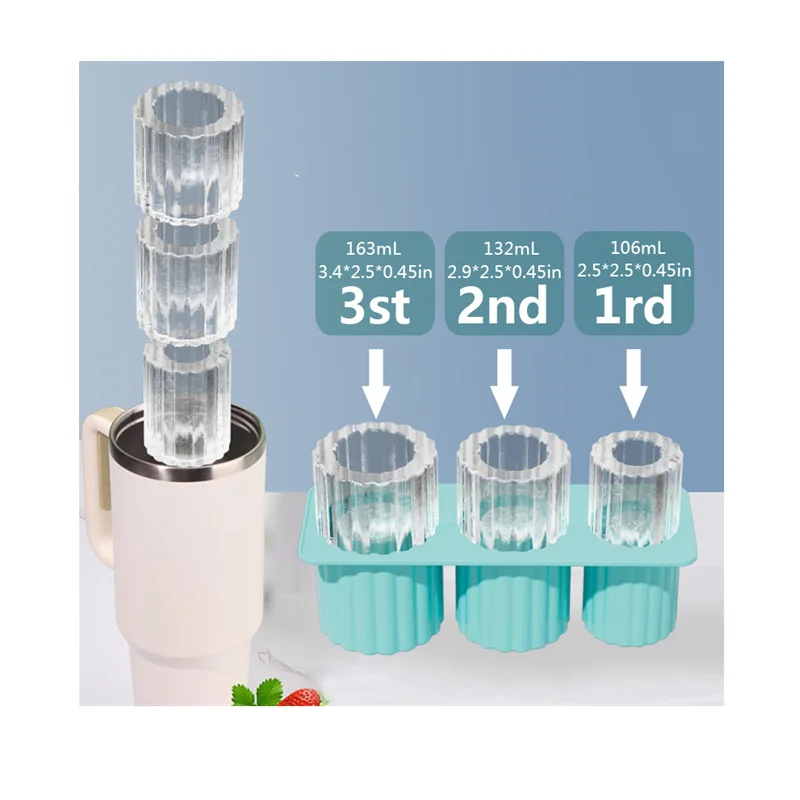 KK31 Food Grade Home DIY Easy to Release Water Cup Silicone Ice Cube Mold Silicone Ice Lattice Mold With Cover Lid