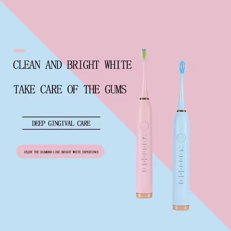 Upgrade Oral Care Smart Pressure Sensor Electric Toothbrush Spatter-Proof USB Rechargeable Traveling Sonic Toothbrush With Timer