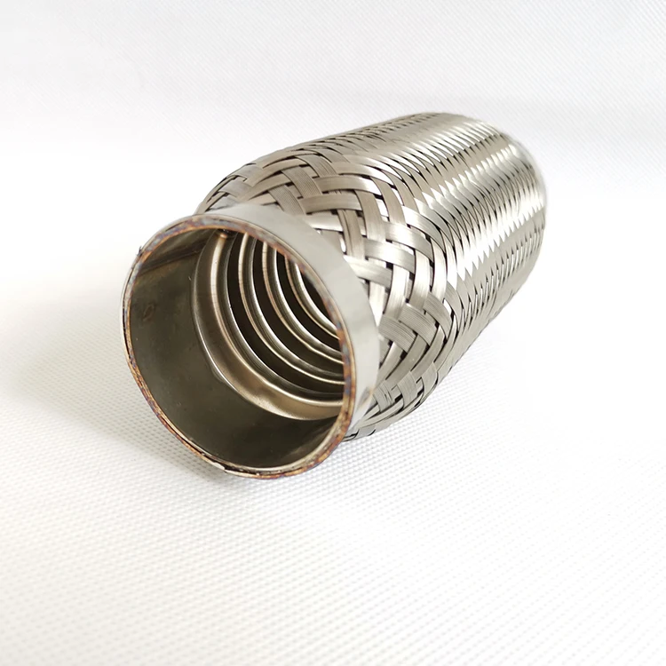 Muffler Tip Flex Double Braided Stainless Steel Trailer Exhaust Flexible Pipe design For Engine System