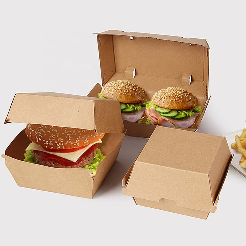 White Biodegradable Craft Fries Box Packaging Custom Print Packing Cardboard Paper Box Chicken Wings Packaging