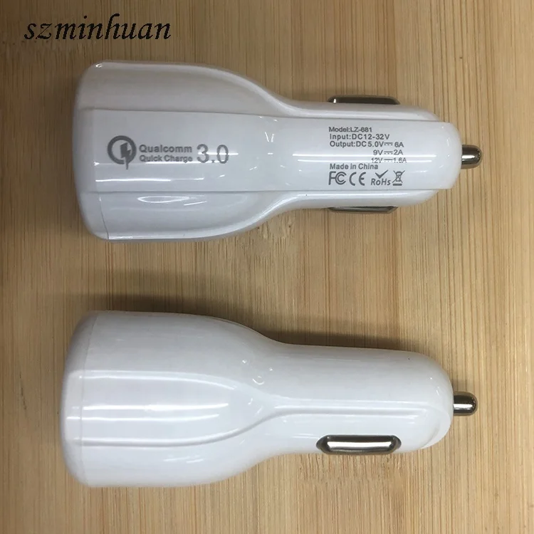 Быстрая зарядка, автомобильное зарядное устройство USB, быстрая зарядка QC3.0, зарядное устройство для мобильного телефона, 2 порта USB, автомобильное зарядное устройство