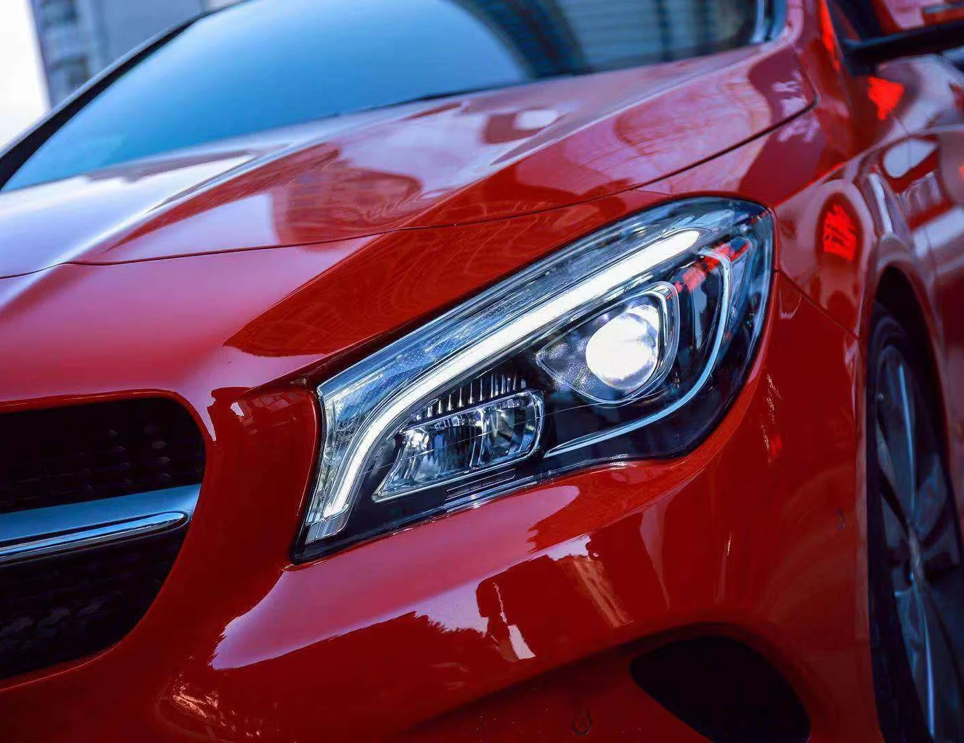 USD 299 one side one piece New LED Car headlight RIGHT LEFT CAR Light for For Mercedes Benz W117 CLA Class 2014-2019