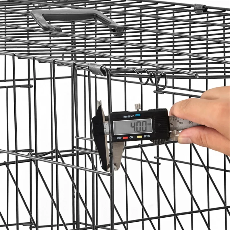 48 Inch Large Dog Crate Black Metal Dog Cages Pet Cages for Large Animals