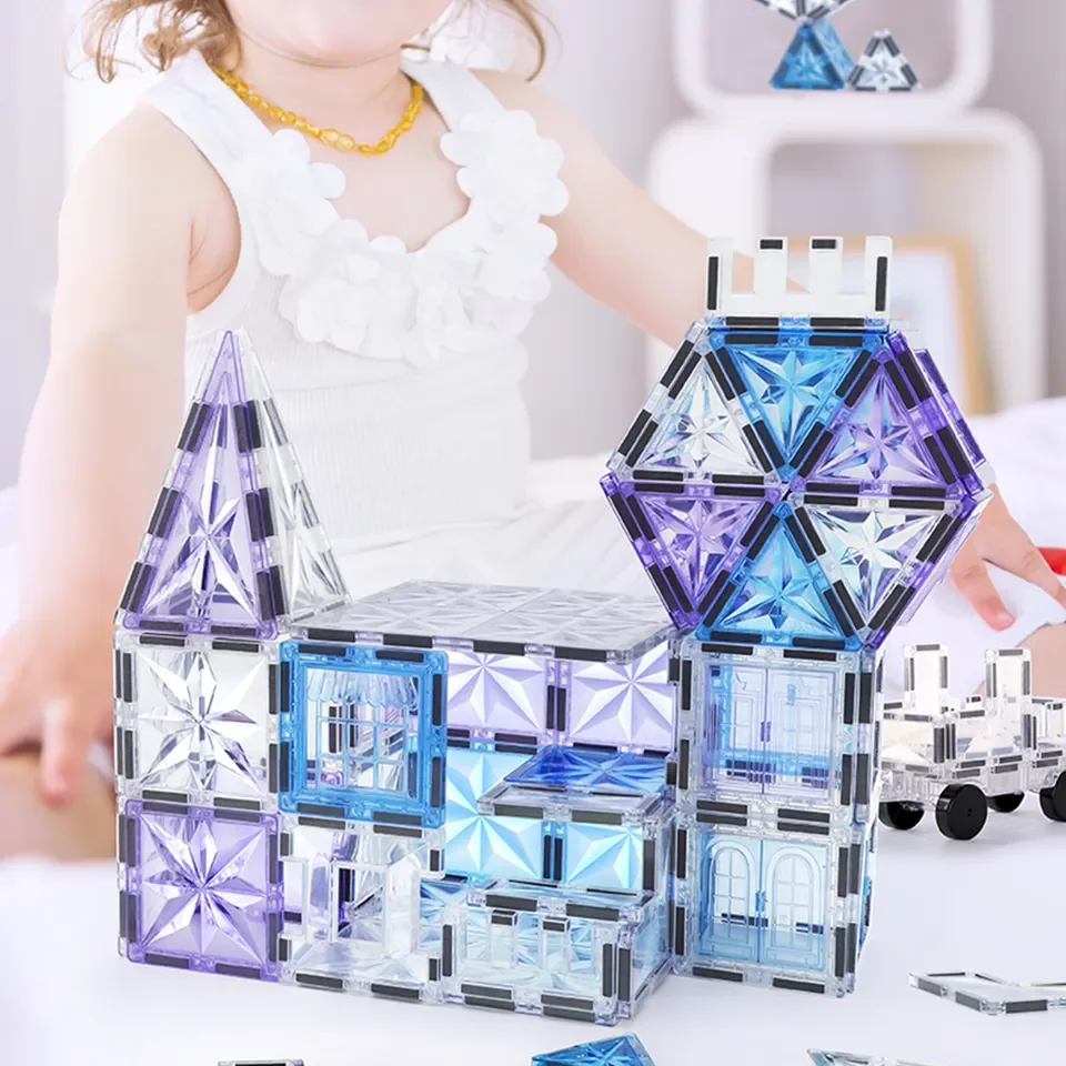 Good quality DIY educational toy for children magnetic building blocks Magnetic Blocks Big size reasonable price magnetic Tiles