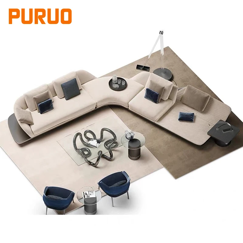 Puruo living room modular sofa set upholstery fabric most popular high quality home furniture from china living room sofa couch