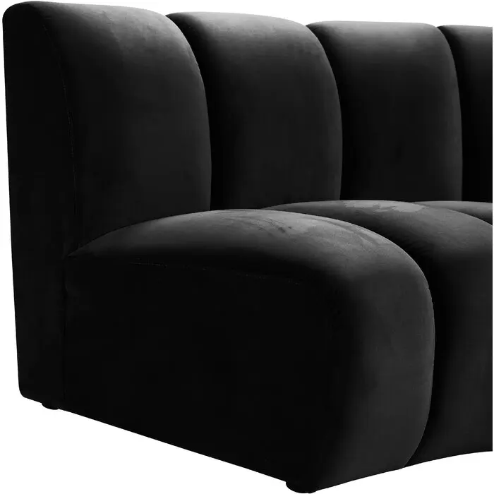 Velvet Fabric Cover For Sectional Set Modern Corner Chair Luxury Living Room Sofas Black Shape Curved U corner sofa