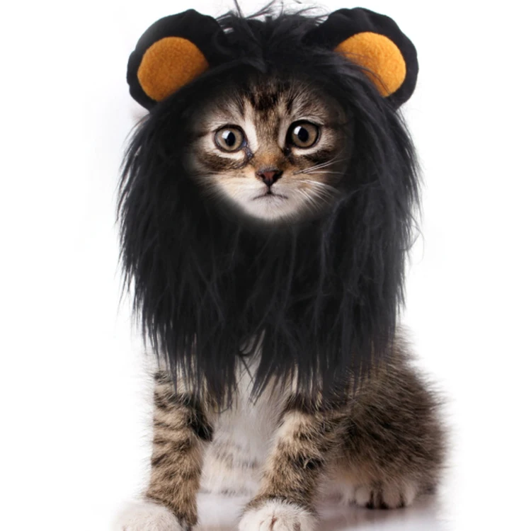 Pet dog cat headgear wig hat headgear puppy cat costume lion headgear