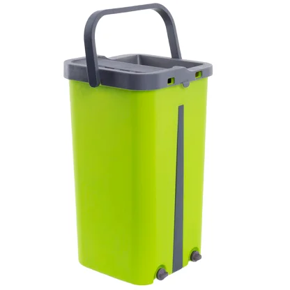 Flat Squeeze Mop and Bucket Hand Free Wringing  Pads Wet or Dry Usage on Hardwood Laminate Tile Floor Cleaning Microfiber Mop