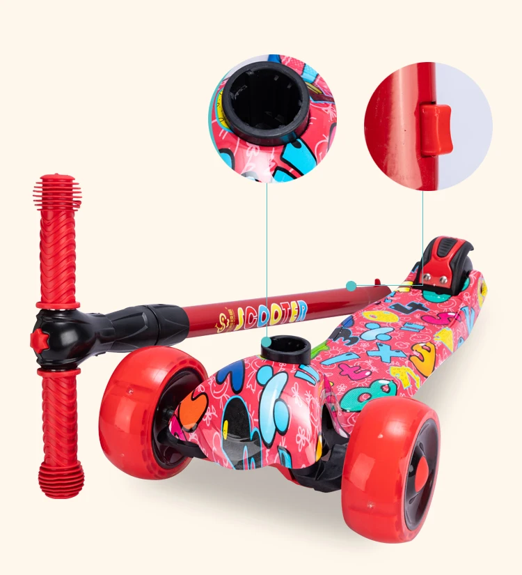 Kids Scooter for Kids Ages 3-12. Light & Sturdy 3 Wheel Adjustable Height for Toddler Boys & Girls. LightUp LED Wheels