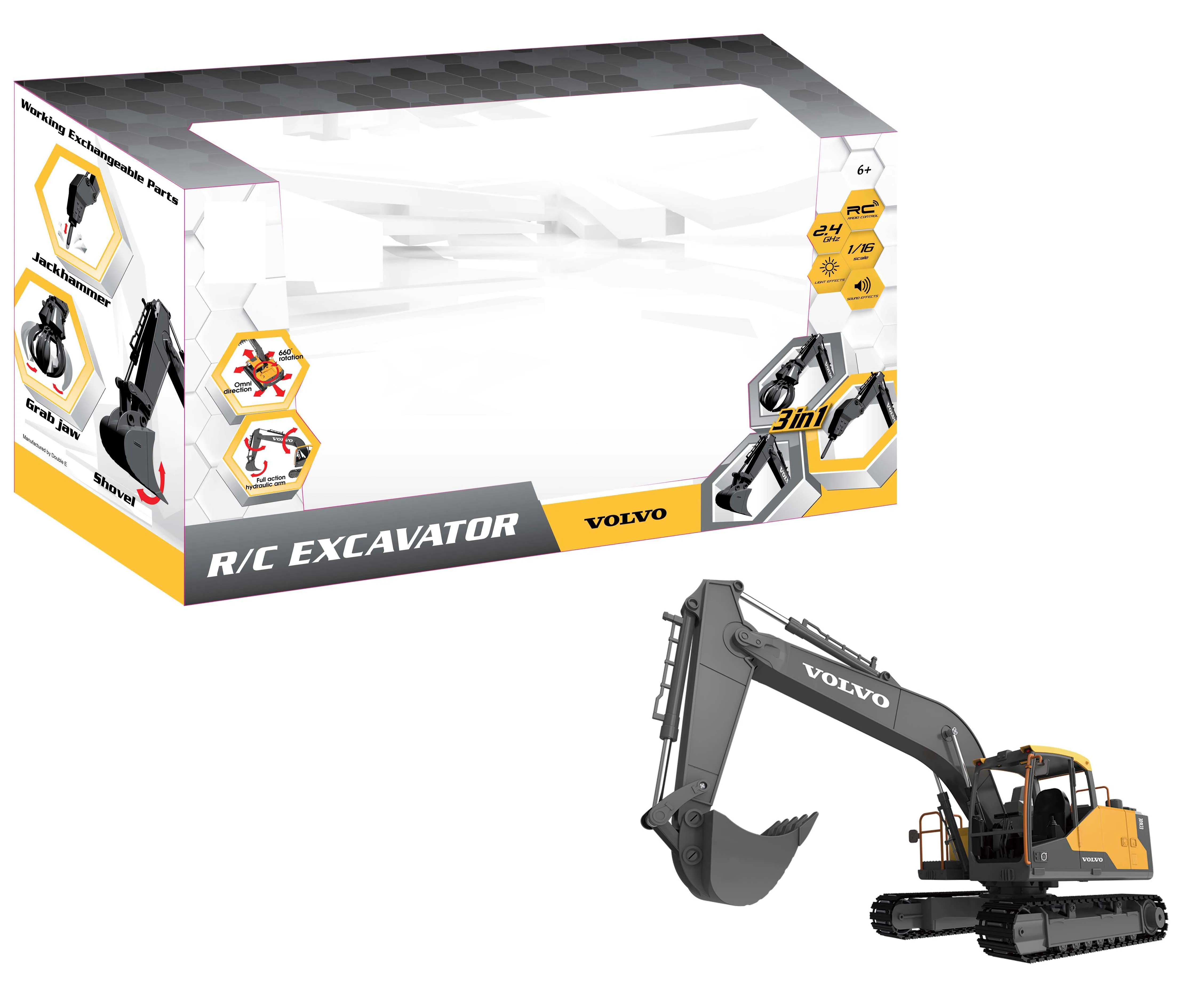 New Kids Toys Simulation RC Engineering Vehicle Original Authorized Volvo RC Excavator Toy Remote Control Construction Truck Toy