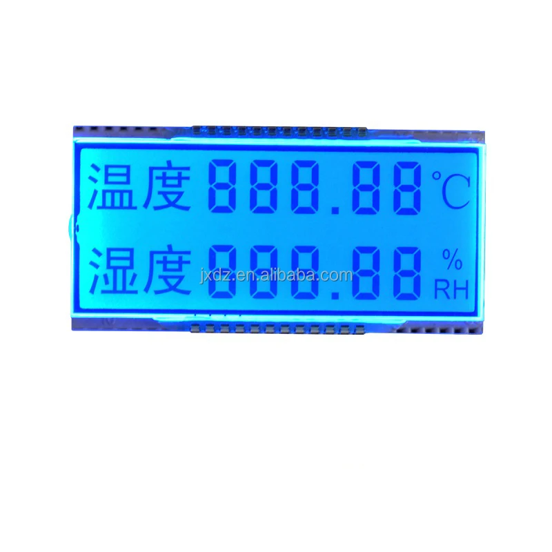 Ultra-wide temperature double-row 8-character seven-segment LCD screen temperature and humidity LCD GDC03849 high quality