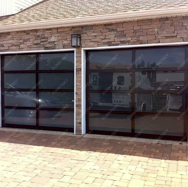 Latest Modern Design Soundproof Tempered Movable Glass Garage Door Bi Folding Aluminum Frameless Folding Glass Patio Doors