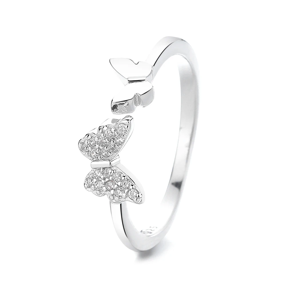 925 стерлингового серебра розовое кольцо любви Корейская версия простая сеть знаменитости мода с холодным ветром