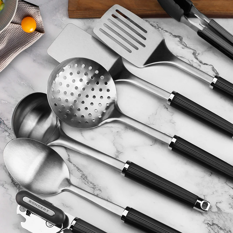 304 Stainless Steel Kitchen Utensils Ladle Cooking Utensils With Anti-slip Handle