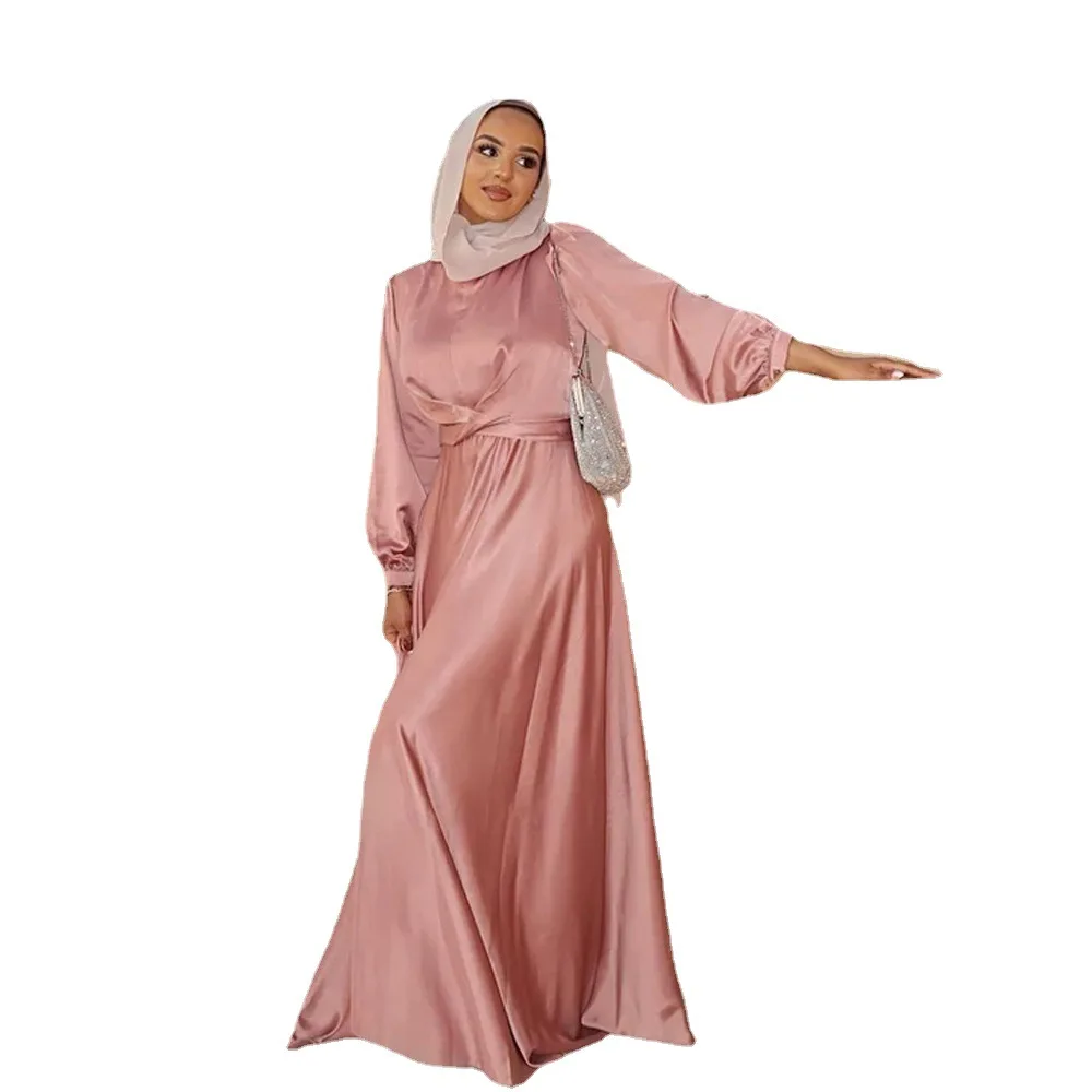 Muslim national style Dubai Arab Middle East Malay pink beautiful robe evening dress