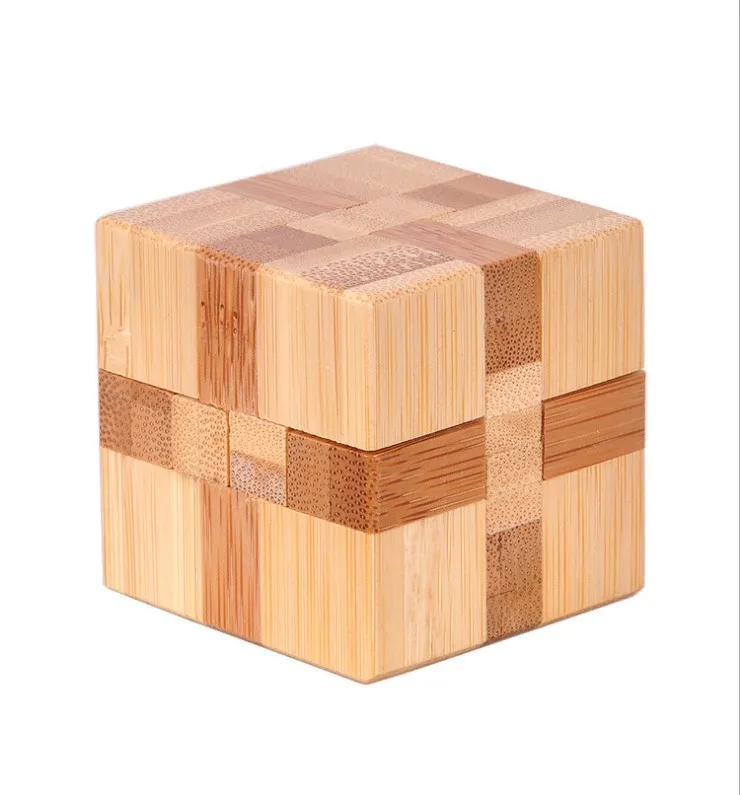 3D Interlocking IQ Brain Teaser Kongming Lock Wooden Jigsaw Puzzle