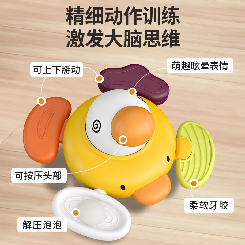 Cute Duck Educational Soothing Feeder Baby Toy Dining Table Sucker Turntable Toy