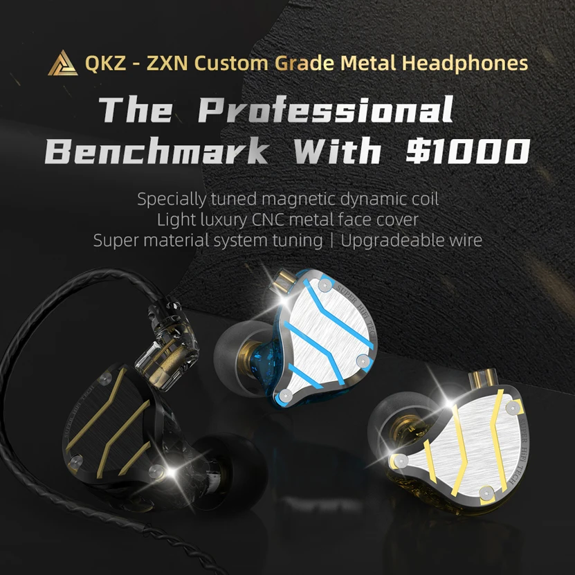 QKZ ZXN Metal HiFi Sport Professional In Ear Earphone With Microphone Music Earbuds