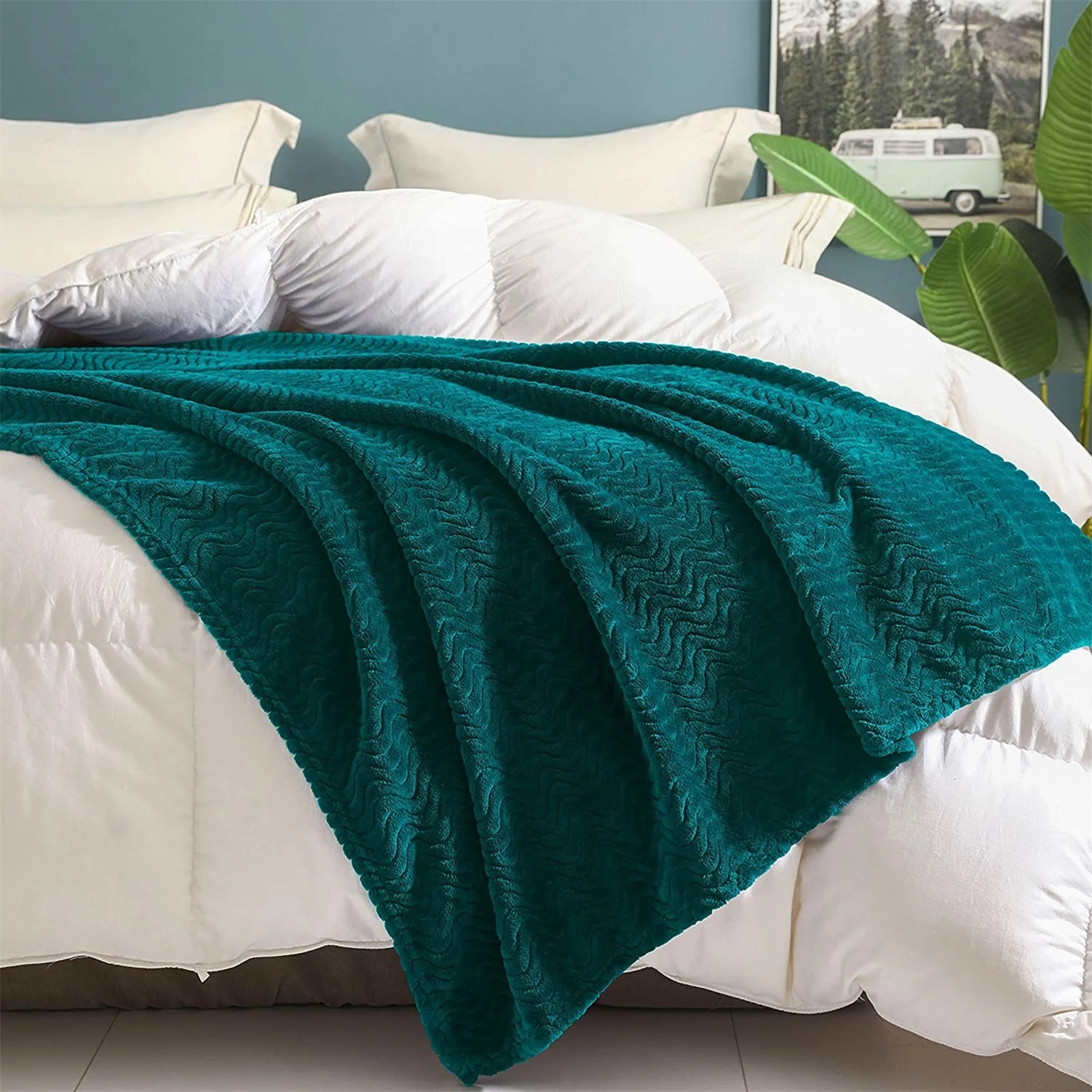 bestseller blanket factory supply custom wholesale wave texture mink touch flannel fleece blanket embossed coral fleece throws