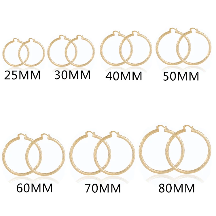 Copper alloy earring oversized Thin circle hoop-earrings gold plated hoops