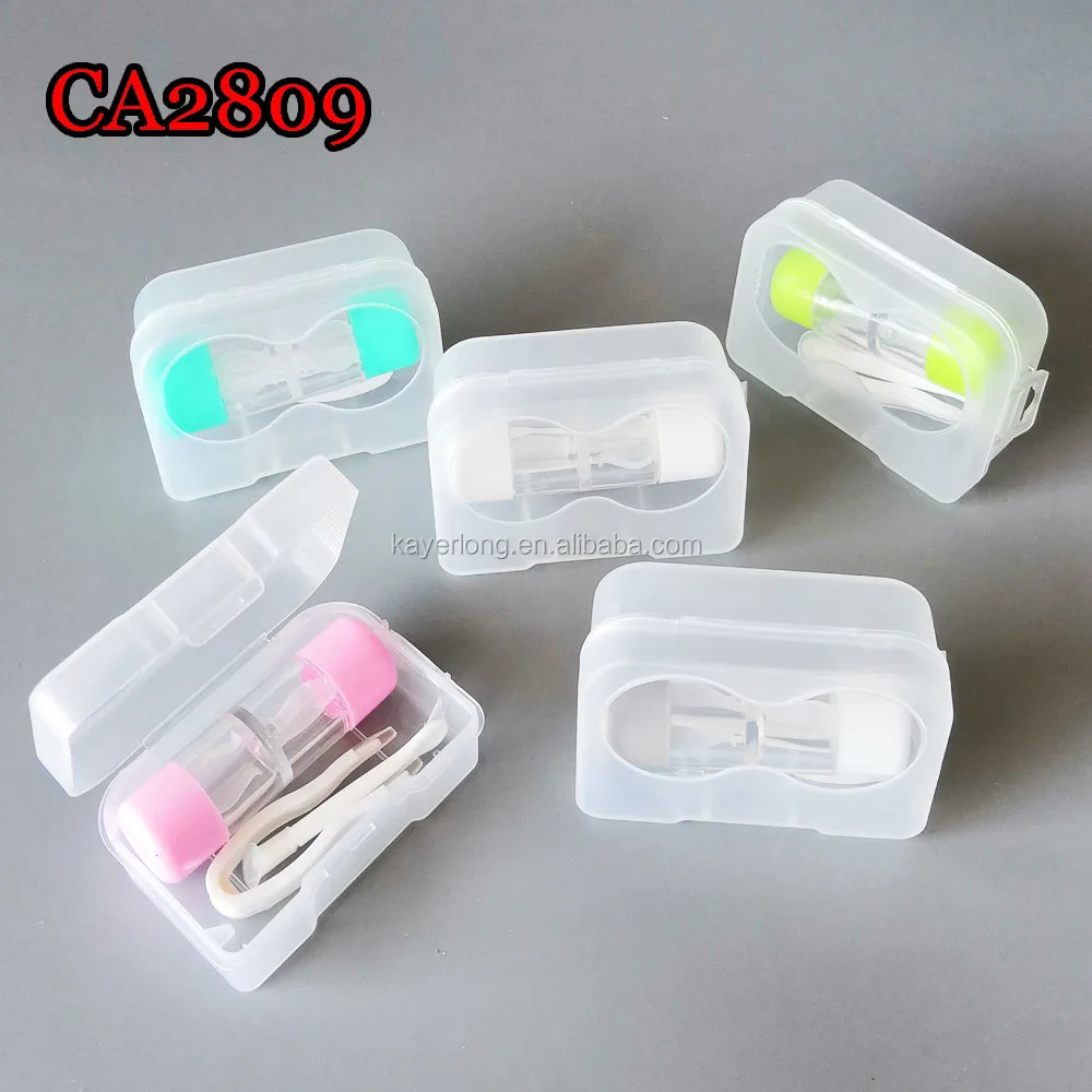 contact lens case, hard and soft lens tube style pp cartoon travel box CA2809