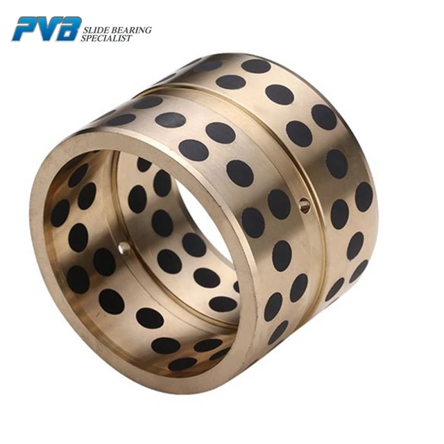 Graphite plugged phosphor bronze bush supplier, CW453K cast bronze oilless bearing, JDB self lubricating sliding bearing bushing