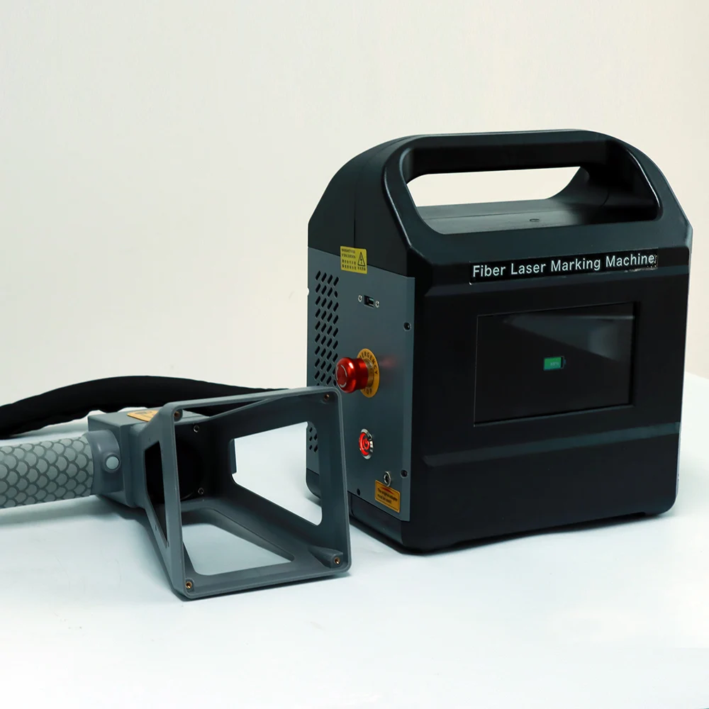 Portable 20W/30W/50W JPT/Raycus Brand Fiber Laser Marker Rechargeable Battery Printer Car Glass S/N Marking DXF PLT DWG Metal