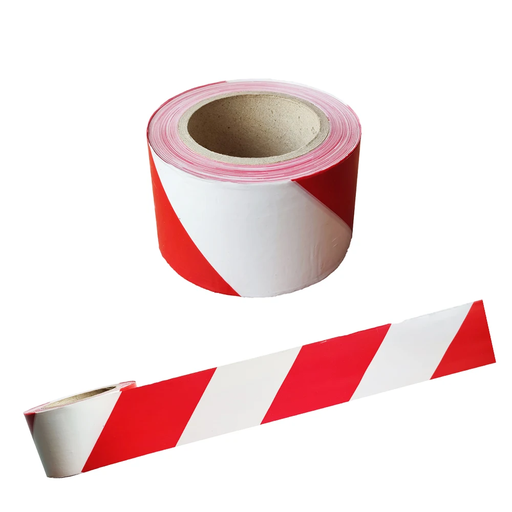 high visibility caution tape construction party warning tape red and white signal tape caution cable