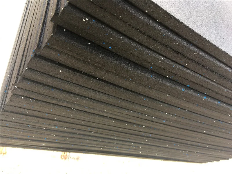 Waterproof Gym Mat Pure Black Color With Colorful Dots