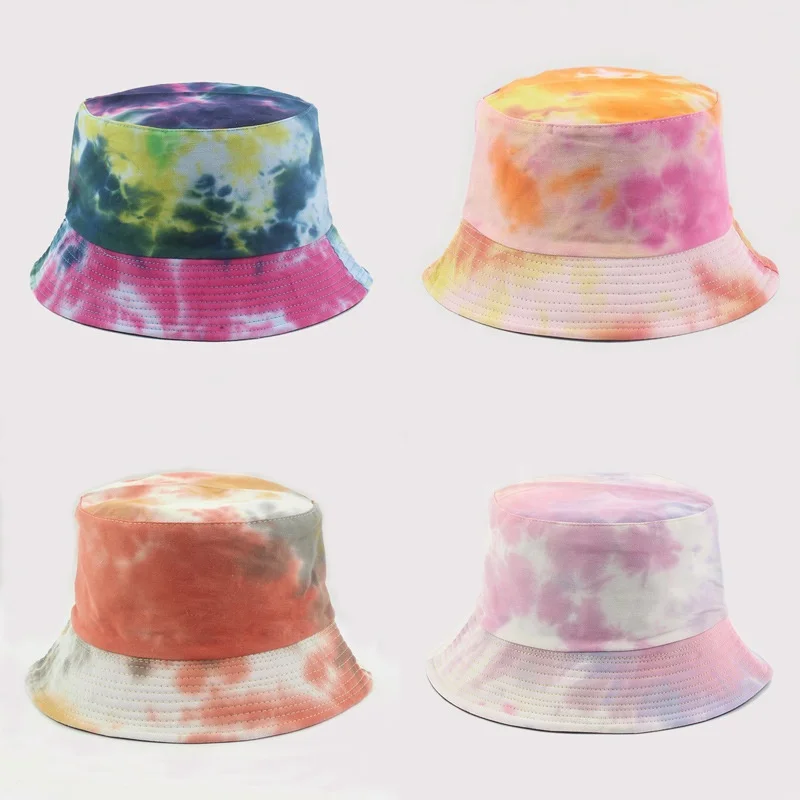 
2021 new tie-dye fisherman hat men fashion bucket hat woman colorful bucket hat safari 