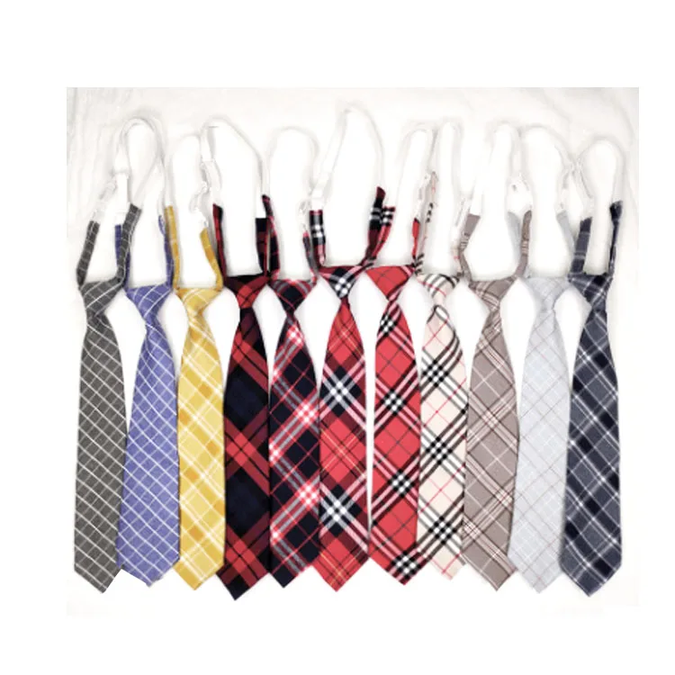 Boy Necktie And Girl Tie Woven Silk Polyester Elastic White Color For Student School