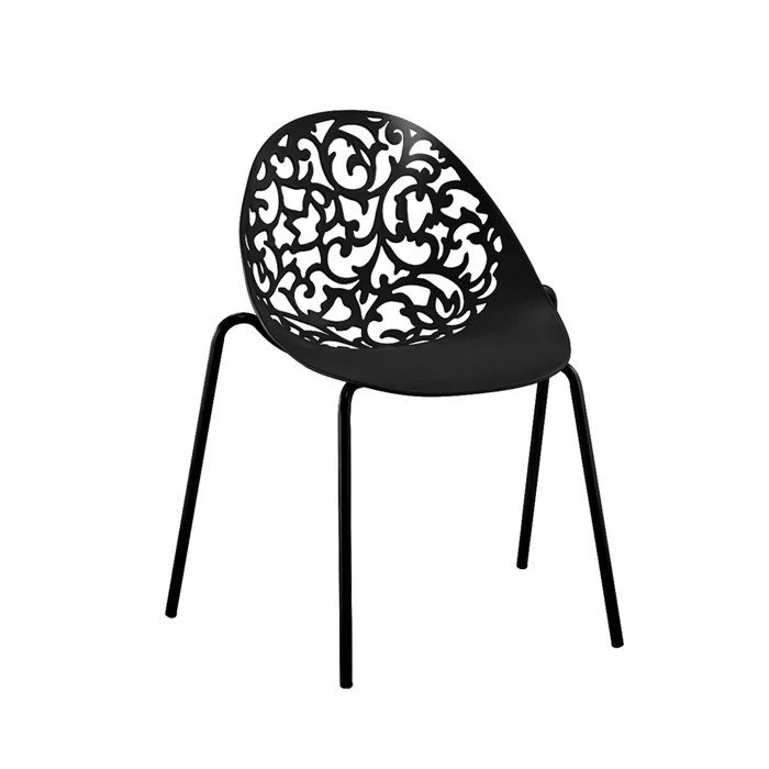 New Design Modern Colored Outdoor Home Pp Chairs Metal Leg Hotel Cafe Restaurant Kitchen Stackable Pp Plastic Dining Chair