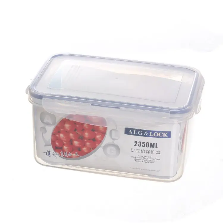 Fresh keeping square container with filter lid transparent plastic rectangular sealed refrigerator food storage box